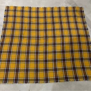 Thick, heavy yellow blanket or scarf 56X56